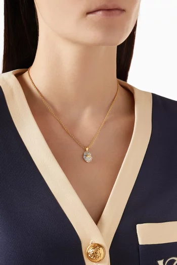 1980s Rope Chain Swarovski Crystal Pendant Necklace