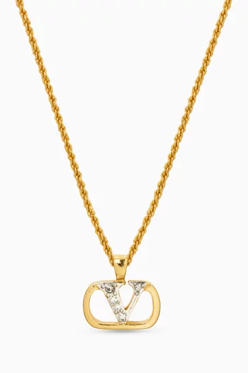 1980s Rope Chain Signature Pendant Necklace