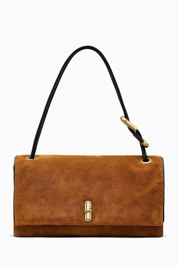 The Large Dual Shoulder Bag in Suede