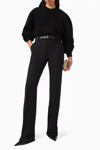 سويت شيرت منسوج من مزيج صوف بكر بارز الملمس