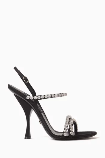 Rhinestone Chain 105 Sandals in Satin