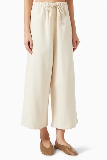 Cropped Wide-leg Pants in Denim