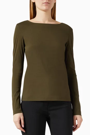 Long-sleeve Top in Cotton-blend