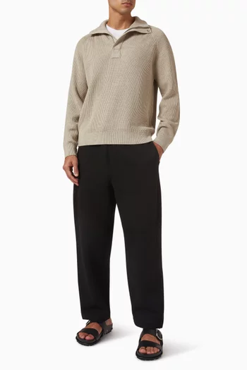 Collar Sweater in Rib-knit