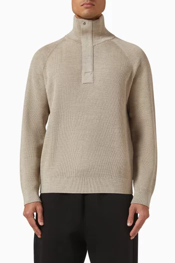 Collar Sweater in Rib-knit