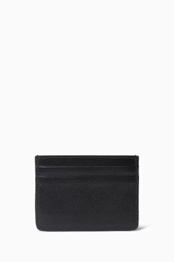 Check Intarsia Card Case in Leather