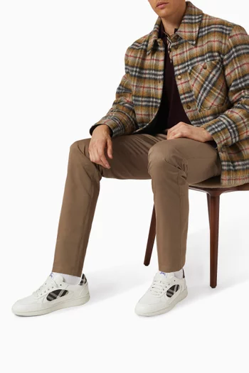 Terrace Check Sneakers in Leather