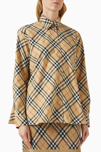 قميص هيدي بنقشة مربعات قطن