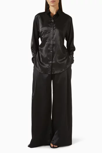 Clair Wide-leg Pants in Satin
