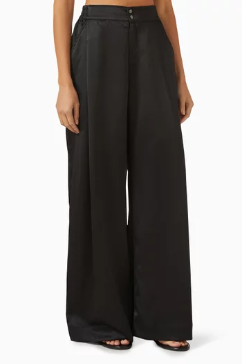 Clair Wide-leg Pants in Satin