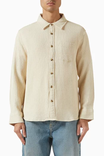 Pigment Dyed Waffle Shirt in Cotton