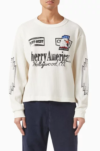 تي شيرت بطبعة Best West مزيج قطن حراري