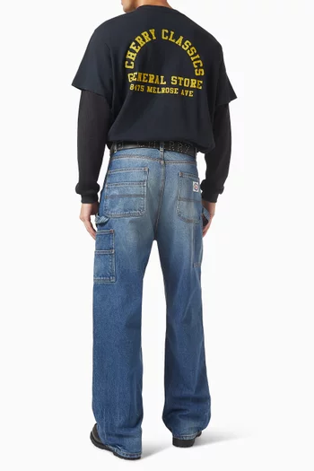 تي شيرت بطبقات وعبارة General Store قطن