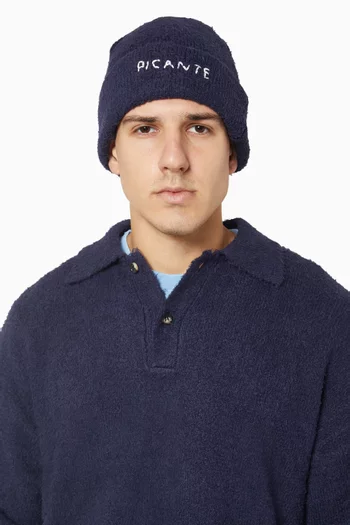 Shaggy Knit Beanie in Cotton-blend