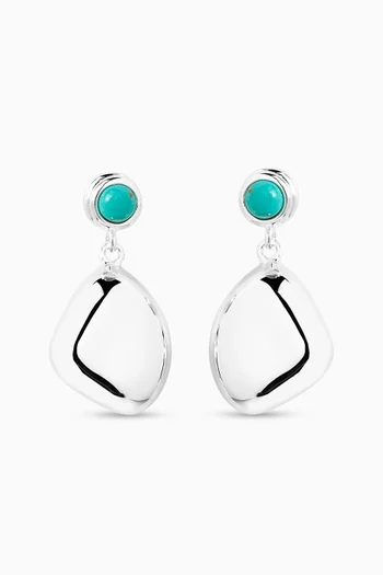 La Radieuse Turquoise Earrings in Sterling Silver