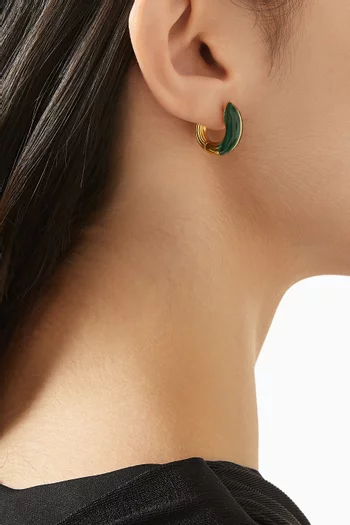 Locus Solus Malachite Earrings in 18kt Gold Vermeil