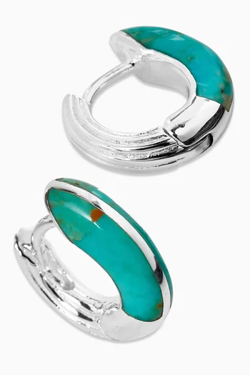 Mini Locus Solus Turquoise Earrings in Sterling Silver