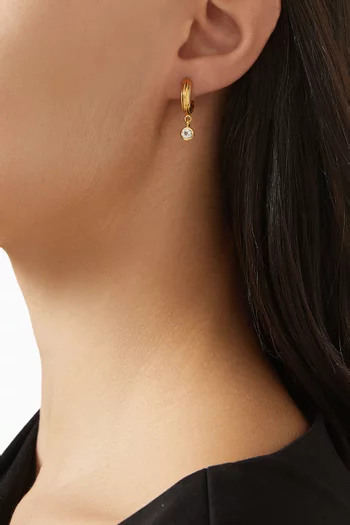 Mini Non-Conformist Topaz Hoops in 18kt Gold Vermeil