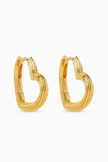 Petit Coeur Hoops in 18kt Gold Vermeil