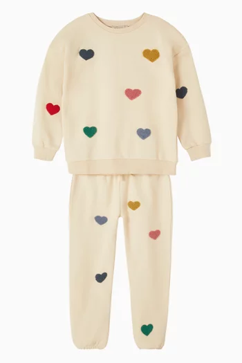 سويت شيرت لو بنقشة قلوب قطن تيري عضوي