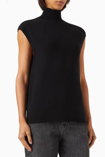 Turtleneck Top in Wool-cashmere