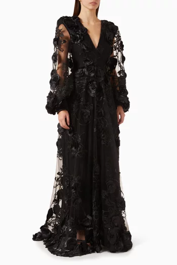 Chimera Floral-appliqué Gown