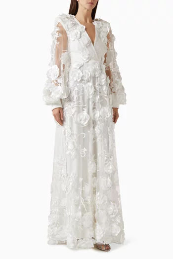 Chimera Floral-appliqué Gown