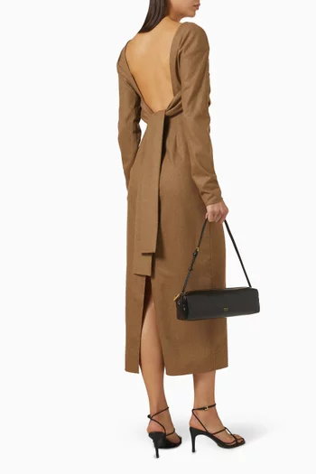Aubrey Wrap Dress in Wool-blend