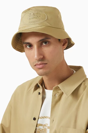 Equestrian Knight Bucket Hat in Cotton Gabardine