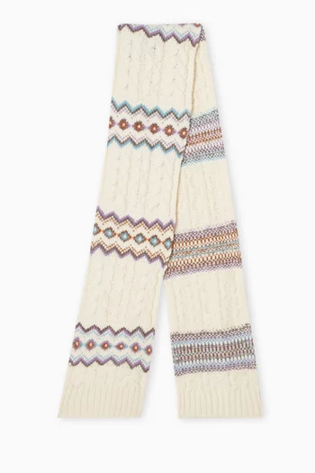 Fair Isle Scarf in Wool-blend