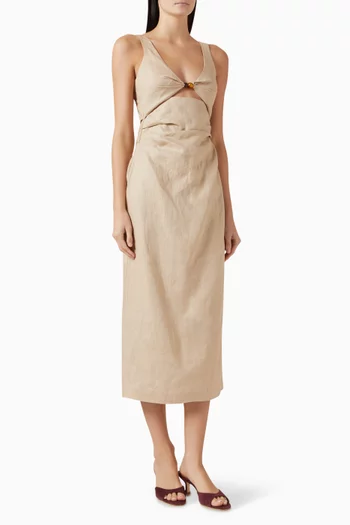 Moretti Midi Dress in Linen
