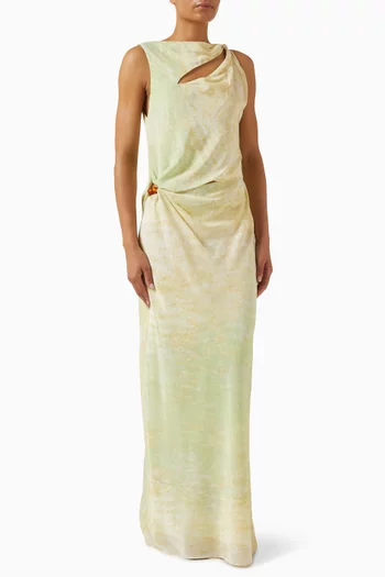 Citterio Beaded Full-Length Gown in Silk-Viscose