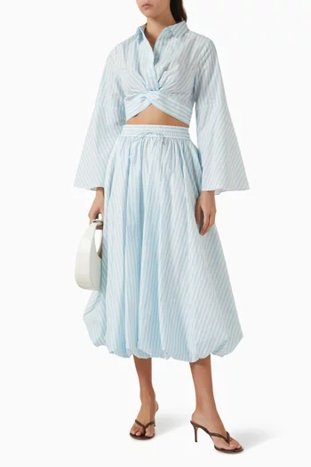 بلوزة ميز قصيرة قطن بوبلين