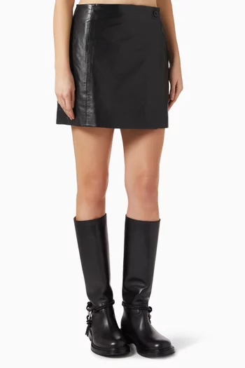 Yasdima Mini Skirt in Leather