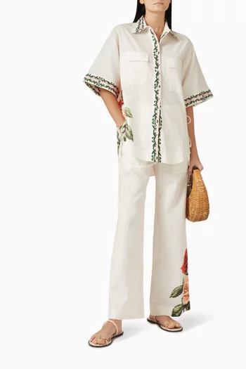 قميص ريمي مزين بنقشة