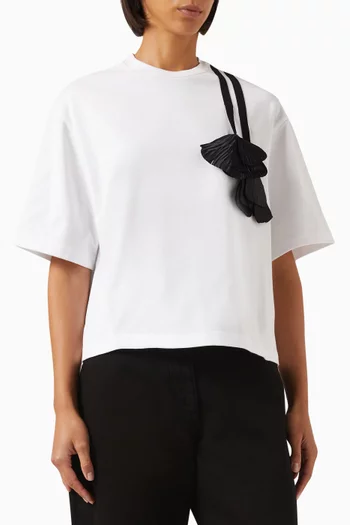Floral-applique T-shirt in Cotton
