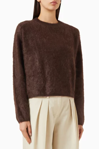 Crewneck Sweater in Brushed-cashmere