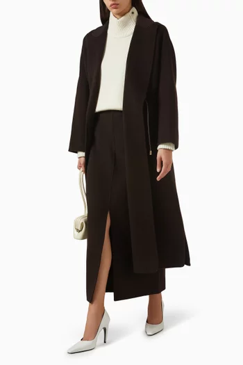 Woven Skirt in Wool-cashmere