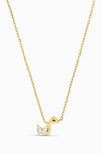 Arabic Letter 'Meem' Necklace in 18kt Gold