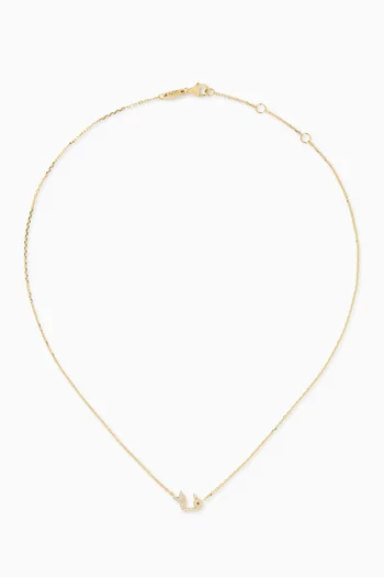 Arabic Letter 'Faa' Diamond Necklace in 18kt Gold