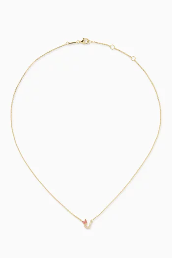 Arabic Letter 'Lam' Diamond Necklace in 18kt Gold
