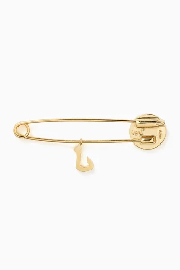 Arabic Letter 'Lam' Enamel Eye Baby Pin in 18kt Gold