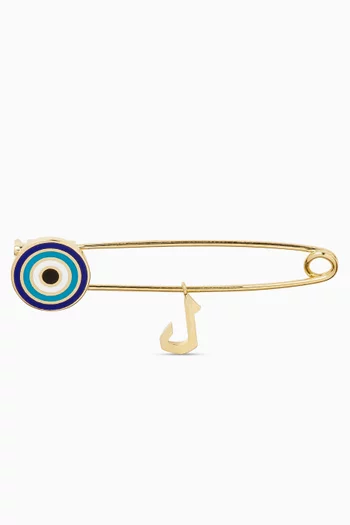 Arabic Letter 'Lam' Enamel Eye Baby Pin in 18kt Gold