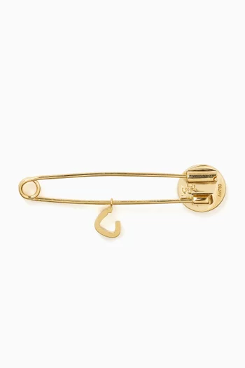 Arabic Letter 'Noon' Enamel Eye Baby Pin in 18kt Gold