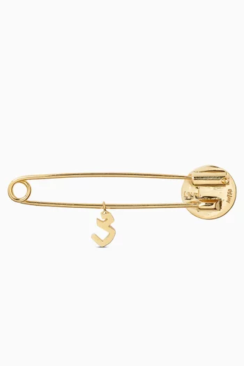 Arabic Letter 'Ein' Enamel Eye Baby Pin in 18kt Gold
