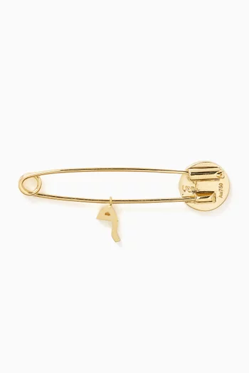 Arabic Letter 'Meem' Enamel Eye Baby Pin in 18kt Gold