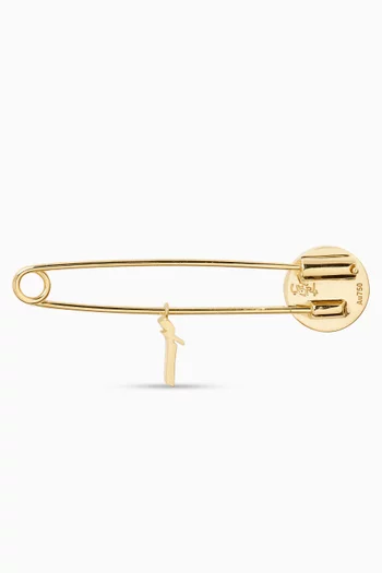 Arabic Letter 'Alef' Enamel Eye Baby Pin in 18kt Gold
