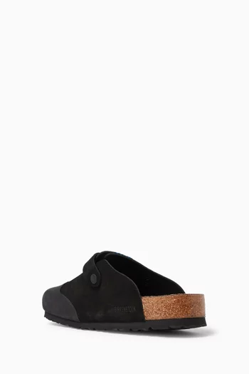 Boston Cap Clogs in Suede & Leather