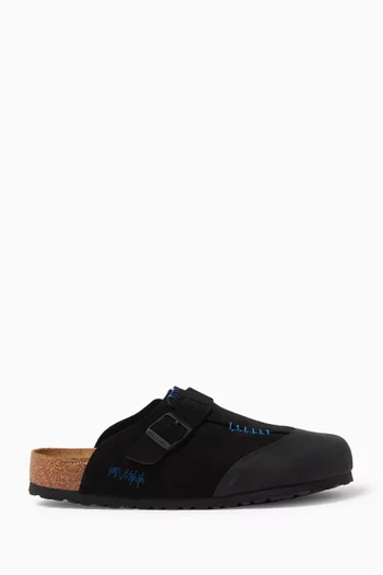 Boston Cap Clogs in Suede & Leather