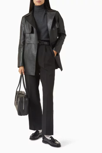 Stella Abbreviated Trench Coat in Leather